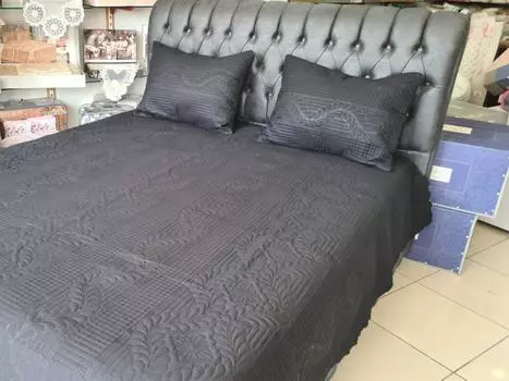 Sena Комплект двуспального покрывала, покрывало 230x250 с наволочкой, черный