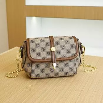 Senior Sense Tofu Маленькая квадратная сумка летняя женская сумка через плечо ретро клетчатая легкая роскошная модная сумка