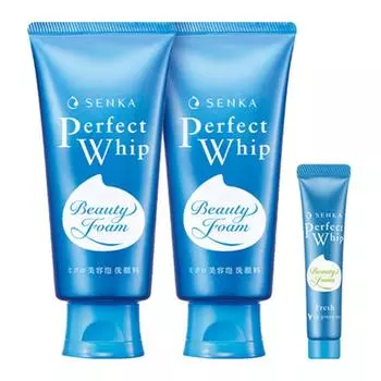 Senka Очищающая пенка для умывания Perfect Whip Facial Wash 120 г 2 шт + Очищающая пенка 15 г, 255 г, 1 набор