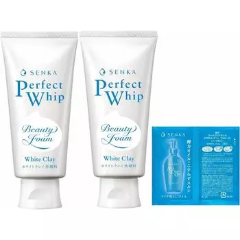 SENKA [Оптовая закупка] Пенка для умывания лица SENKA Perfect Whip с белой глиной, 120 г x 2 упаковки + бонус, новый продукт, белая глина
