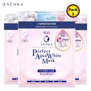 Senka Perfect Aqua White Mask Extra White, маска для лица, 25 мл (3 шт. в упаковке) - от Shiseido Japan 25 ml x 3 pcs