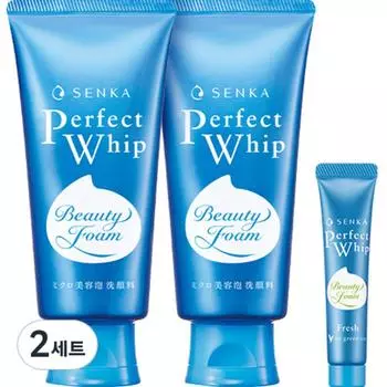 Senka Perfect Whip Facial Wash Cleansing Foam 120g 2p + Cleansing Foam 15g, 255g, 2 sets