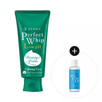 Senka Perfect Whip успокаивающий Cica с низким уровнем pH, 100 г, специальный набор (+Все прозрачное масло 20 мл)
