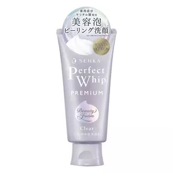 SENKA Premium Perfect Whip Clear 120 г очищающая пенка для лица пилинг тусклость омертвевшая кожа поры грязь (Квази-лекарство)