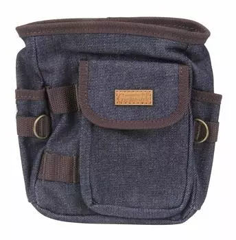 Senkichi denim garden pouch 200 x 200 x 105 mm with carabiner SDGS-16