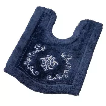 Senko NYNAS Royal Palace Long Toilet Mat 95 x 70cm Navy Blue Rhinestone Elegant 14608 Approx.