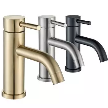 Senlesen матовый черный смеситель для ванной комнаты из латуни, монтируемый на бортике, короткий или высокий смеситель для горячей и холодной воды, кран для раковины чёрный