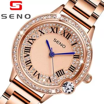 SENO Женские кварцевые часы Водонепроницаемые женские часы TOP