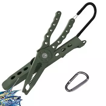 SensaBliss Fish Grip Fish Catcher Crocodile Grip Fish Catch Hook Removal Pliers Lightweight Fish Grip Fishing Tools Green with Rope темно-зеленого