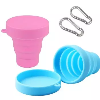 SensaBliss складной складной 2 силикагель с подогревом складывающийся и телескопический для кемпинга чашка, чашка, предметы, столовая посуда, 170 мл, крышка, пряжка, легкий,