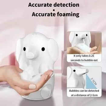 Sensing Hand Soap Machine Soap Dispenser Dishwasher Automatic Sensor Wall Mounted Elephant Cartoon Home Bathroom Quick Dispenser синий