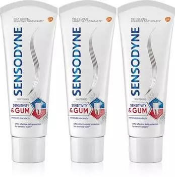 Sensodyne Sensitivity & Gum Whitening dentifrice blanchissant protection dents et gencives TU прозрачный