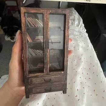 Сенсорная миниатюрная книжная полка, деревянный книжный шкаф, сенсорная книга для дома, школы, путешествий, работы, отдыха, украшений, Gi A