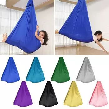 Сенсорные носки для тела, дышащие качели, обертывание всего тела, эластичная ткань из лайкры, гамак для йоги для детей и взрослых, сенсорный вход синий