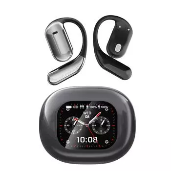 Сенсорный экран Bluetooth наушники Беспроводные наушники Bluetooth Шумоподавление Сверхдолгая выносливость Подвесные наушники Цветной экран чёрный