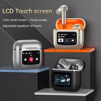 Сенсорный экран, Bluetooth наушники, цветной светодиодный экран, TWS наушники, Bluetooth наушники с активным шумоподавлением, спортивные наушники