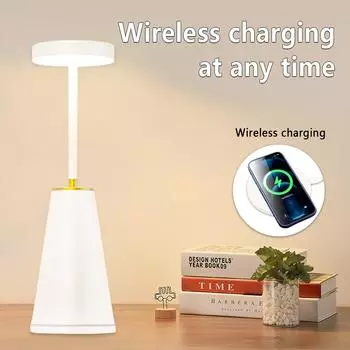 Сенсорный датчик светодиодная настольная лампа перезаряжаемая беспроводная настольная лампа с беспроводным зарядным устройством 3 цвета регулируемая планка ночник прикроватный