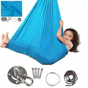 Сенсорный гамак для детей Легкий терапевтический гамак-качели Сенсорные качели-гамак подвесные серебряный