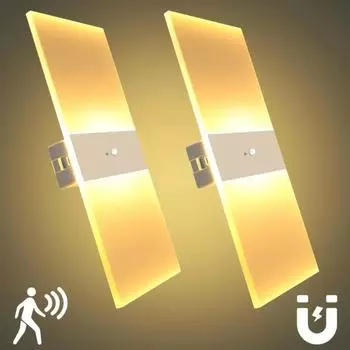 Сенсорный настенный бра, набор из 2 беспроводных ночников с питанием от USB-аккумуляторов, декор для спальни. 6000k&22X10cm