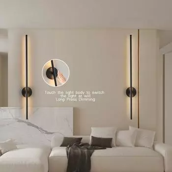 Сенсорный выключатель, затемняющий светодиодный настенный светильник для коридора, прохода, внутренние светодиодные настенные светильники с вращением на 360°, настенное бра для спальни, гостиной Warm White 3000K