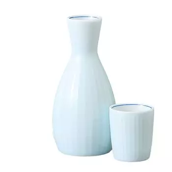 Sensuji 1 sake bottle 2 cups set Mino ware No. &