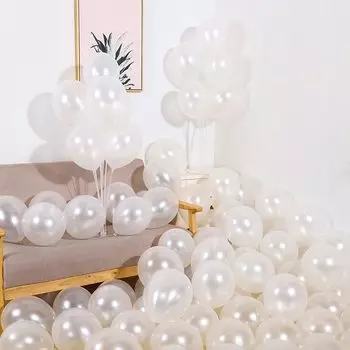Воздушные шары Senteria, белые жемчужные шары, 100 шт., резиновые шары 10 дюймов, круглые, глянцевые, для дня рождения, свадьбы, выпускного, открытия, украшения магазина
