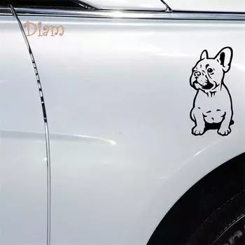 Сентябрь французский бульдог Светоотражающие автомобильные наклейки на окна автомобиля Наклейка Декор синий