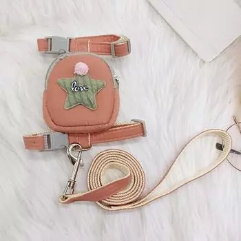 Seolon Dog Stimung Star Harness поводок для прогулок, средняя сумка для собак, розовая, 1 шт.