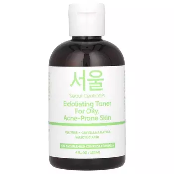 SeoulCeuticals, Отшелушивающий тоник для жирной и склонной к акне кожи, 4 жидких унции (120 мл)