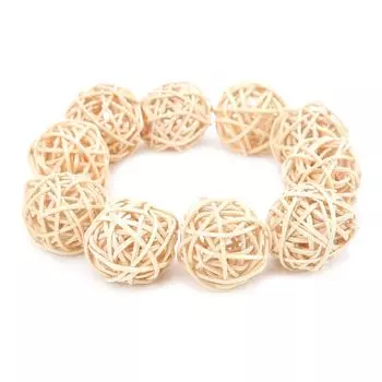 Sepak Takraw Toy Natural Color Rattan Safe and Harmless Parrot Small Animal Chew Toy for Parrot3CM