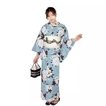 Separate Yukata Single Item Adult One Size Fits Most Dahlia Blue x White [Fuuka] Two-Part Women s