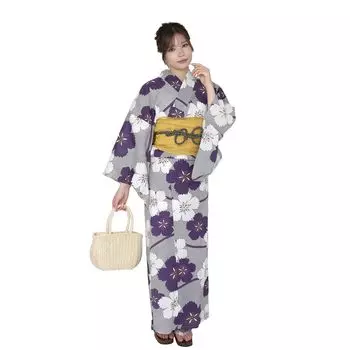 Separate Yukata Single Item Ladies Adults One Size Fits Most Nadeshiko Purple White [Fuuka] Two-Part
