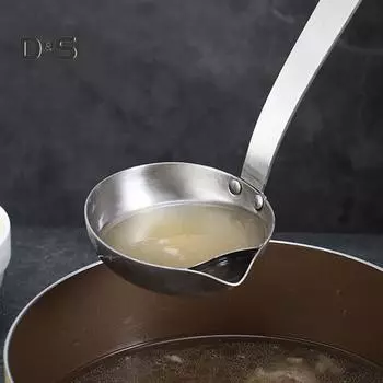 Сепаратор масла для супа из нержавеющей стали с длинной ручкой, кухонный дуршлаг, фильтрующая ложка Wood Handle