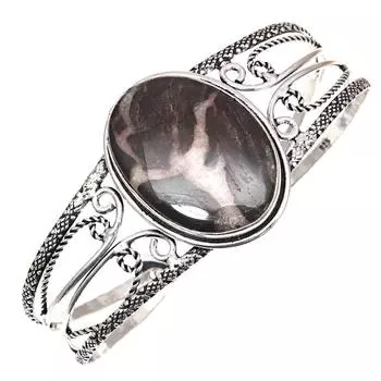 Septerian Jasper Gemstone Этнические серебряные ювелирные изделия Браслеты-манжеты 7 Регулируемые