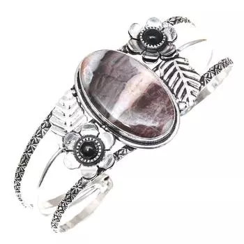 Septerian Jasper Gemstone Этнические серебряные ювелирные изделия Браслеты-манжеты 7 Регулируемые