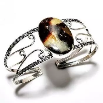 Septerian Stone Gemstone 925 Посеребренный браслет-манжета ручной работы для ювелирных изделий