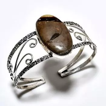 Septerian Stone Gemstone 925 Посеребренный браслет-манжета ручной работы для ювелирных изделий