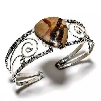 Septerian Stone Gemstone 925 Посеребренный браслет-манжета ручной работы для ювелирных изделий