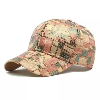 Sequin Baseball Cap Women s Spring Summer Outdoor Sun Protection Hat хаки