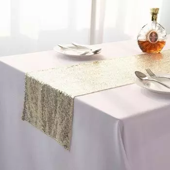 Sequin Glitter 12 x108 Table Runners Cover Sparkly Christmas Wedding Party Champagne-30*275CM