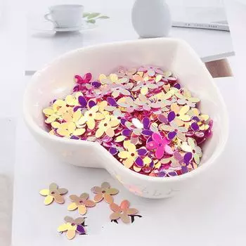 Sequins Craft Flower Flat Resin Sewing DIY Paillette 350 Pcs 10mm Bead Accessories