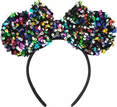 Sequins Mouse Ears Headband With Glitter Bow Cosplay Costumes Princess Party Decorations For Girls Women