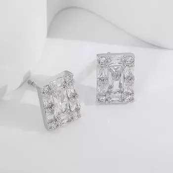 Серьга Eye Square, роскошная, простая, с цирконом, морозная серьга