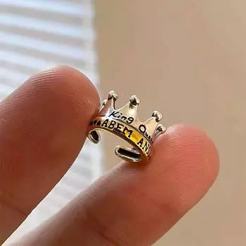 Серьга-клипса из стерлингового серебра с короной, женская S925, без прокола, высококачественная, с нишевым дизайном 925