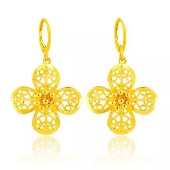 Серьги 24k позолоченные серьги-подвески с цветочным узором крючки высокого качества DIY ювелирные изделия фурнитура аксессуары