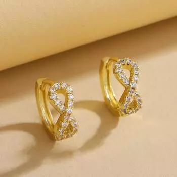 Серьги № 8 Геометрические медные серьги-каффы Клипсы Минималистичные серьги-пусеты Серьги-кольца для женщин Простые современные ювелирные аксессуары 1 Pair