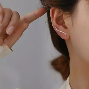 Серьги AIDE из стерлингового серебра 925 пробы в скандинавском стиле в форме буквы S, минималистичные, женские, роскошные, для вечеринок, для темперамента серебряный