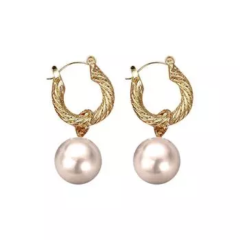 Серьги Alien Pearl с изысканным французским дизайном и подвеской для женщин One Size золотой
