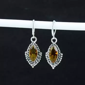 Серьги Amaing Honey Topaz Gemstone, серьги из стерлингового серебра 925 пробы, серьги-подвески из серебра ручной работы в стиле бохо, подарок на вечеринку 1.77 жёлтый