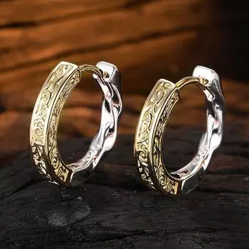 Серьги Anenjery с геометрической текстурой и контрастными цветами для нейтрального ретро-стиля, простые серьги в нишевом стиле, ювелирные изделия в подарок белый